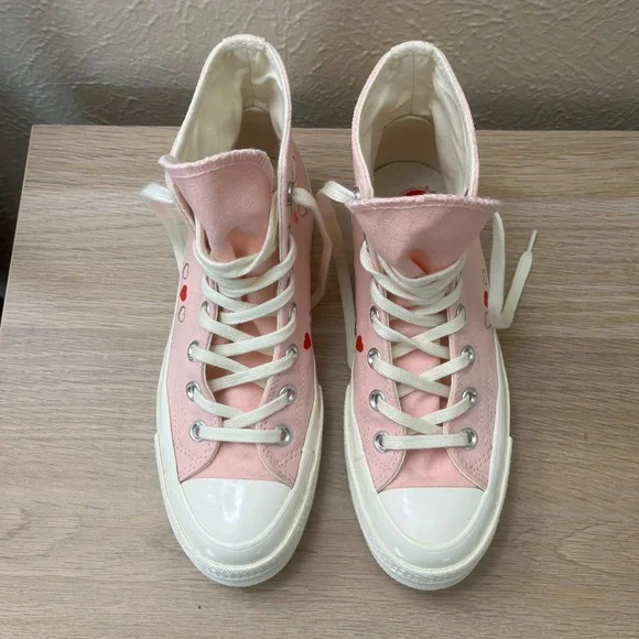 Pink Heart High Top Converse - Valentines Day Edition - Picture 4 of 5